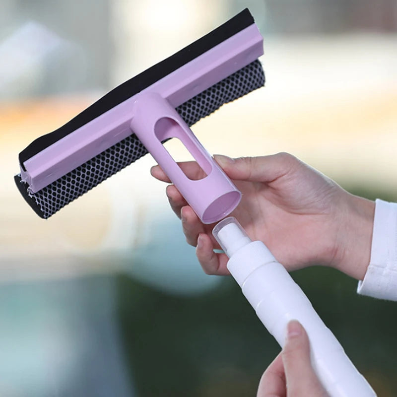 Clarify.pk 3 in 1 glass cleaning tool with pink handle and black sponge for efficient window cleaning