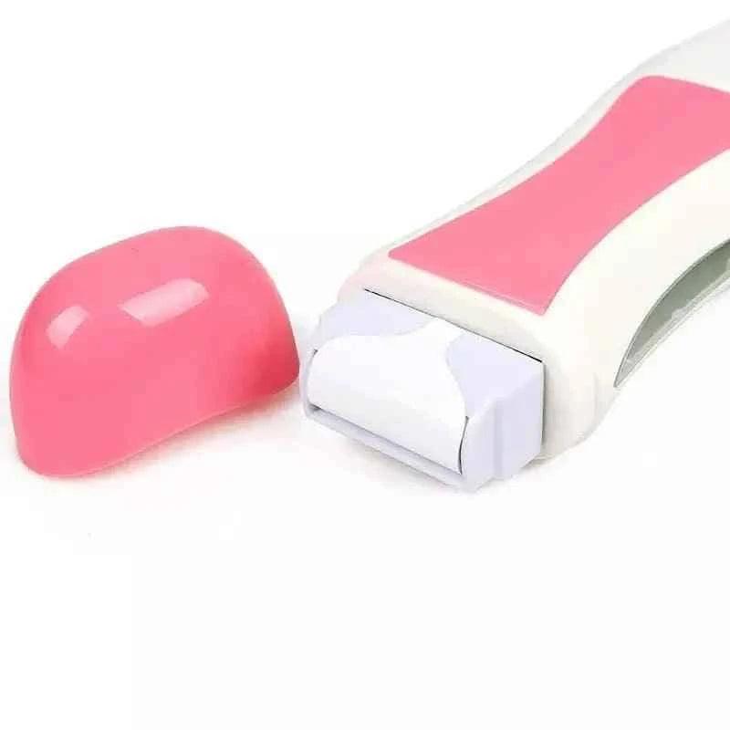 Clarify pink and white 3 in 1 wax heater roller with protective cap for hair removal