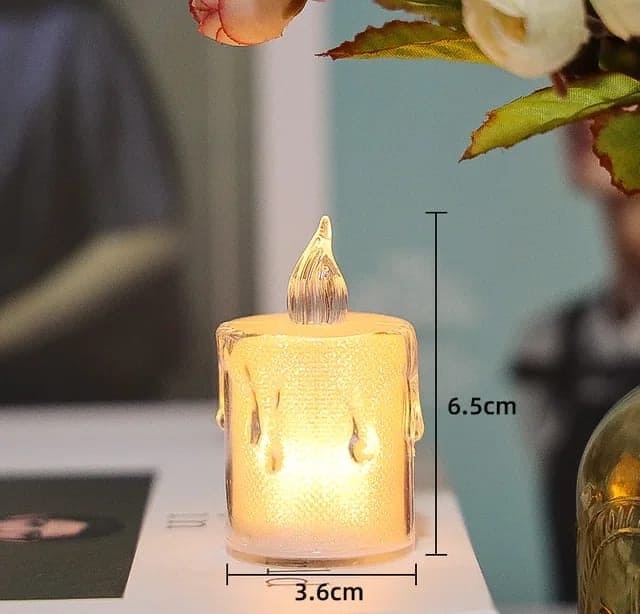 Clarify.pk acrylic LED candle lamp with realistic flame and 6.5cm height perfect for home decor