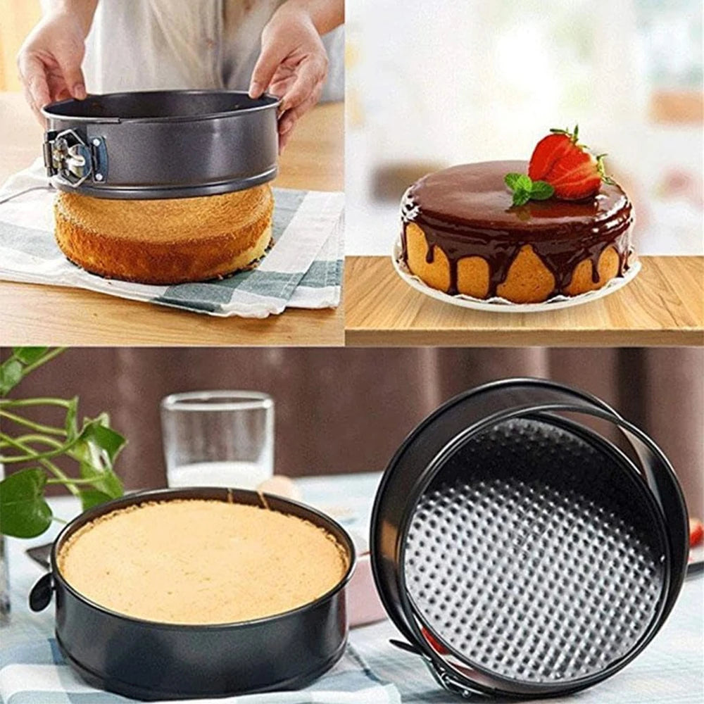 Clarify.pk non-stick CAKE PANS set with removable bottoms for easy cake release and baking