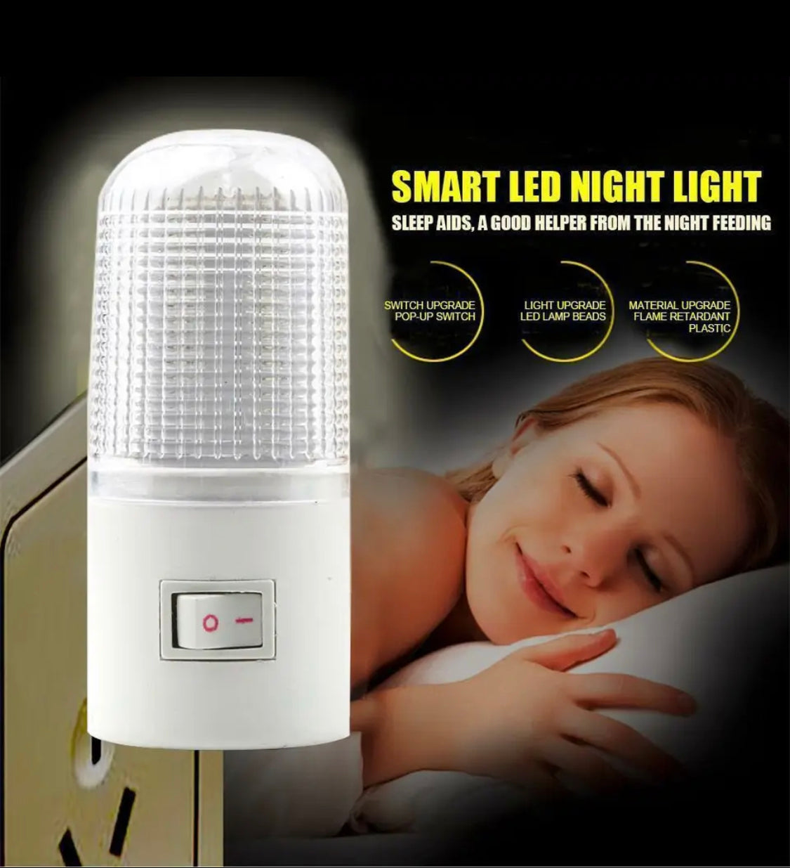 Clarify.pk smart wall mounting night lamp with LED light and on off switch for bedside use