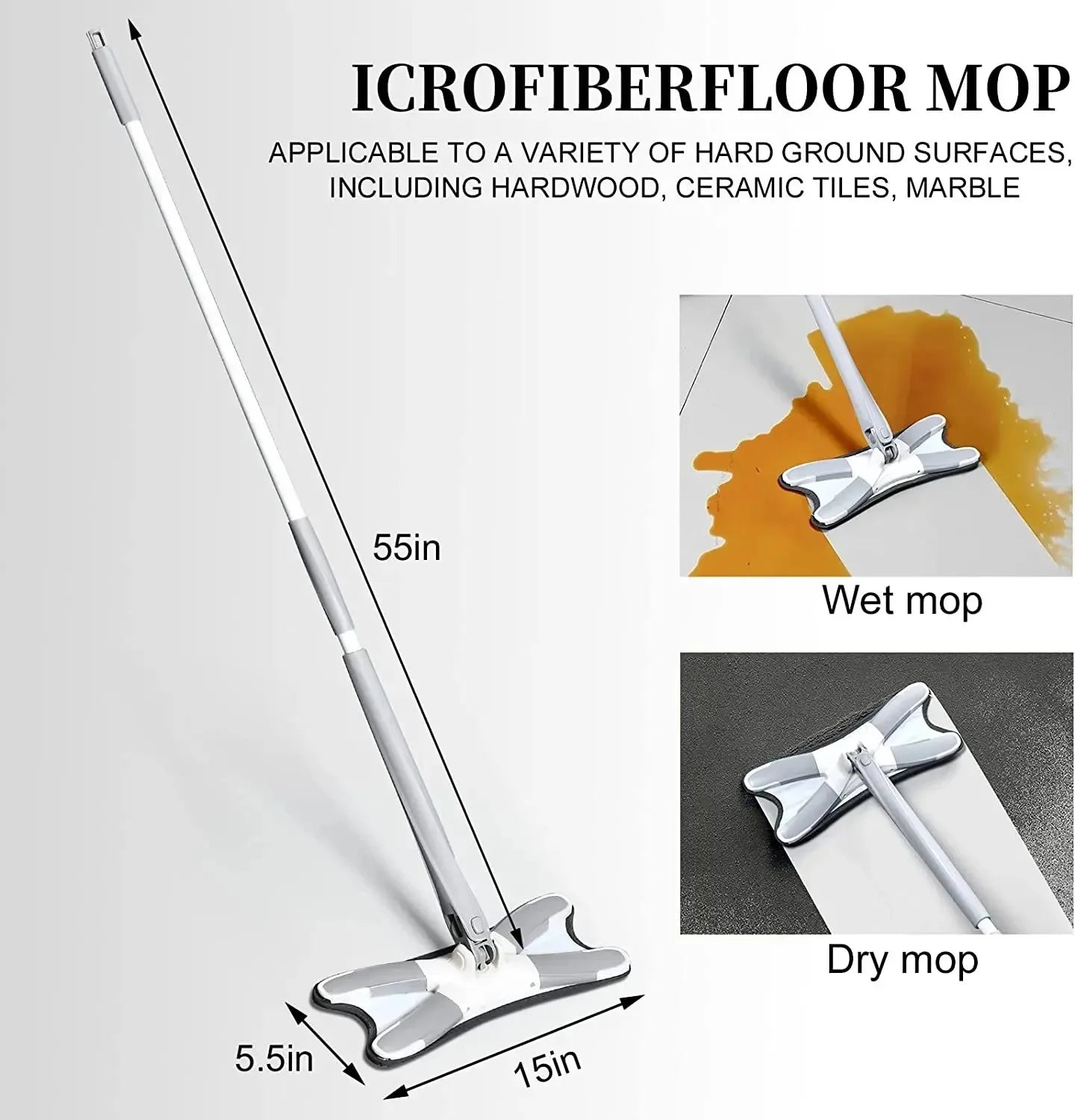Clarify.pk X Type Flat Floor Mop microfiber mop for wet and dry cleaning on hardwood ceramic tiles and marble