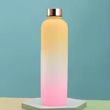 Clarify.pk gradient color outdoor water cup with pink and yellow hues and metallic cap