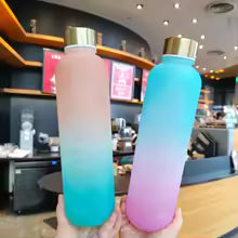 Clarify.pk gradient color outdoor water cup set with pink and blue ombre design for hydration