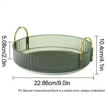 Clarify.pk 360 rotating makeup organizer round tray with handles for easy storage and access