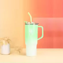 Clarify.pk 3 Pieces Water Bottle Set with Green and White Gradient Design and Handle