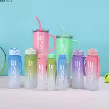 Colorful 3 Pieces Water Bottle Set with straws and lids ideal for daily hydration and outdoor use