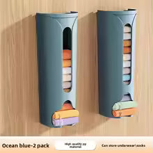 Ocean blue 2 pack hanging drawer organizer for socks storing folded socks neatly in compartments