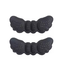 Black butterfly-shaped heel pads for women shoes providing extra comfort and cushioning