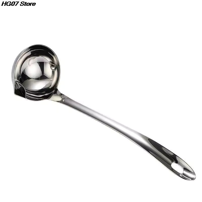 Clarify.pk stainless steel oil separator spoon with long handle for efficient oil draining