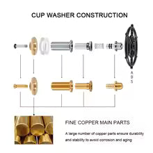 High pressure cup washer tool with fine copper main parts for durability and corrosion resistance