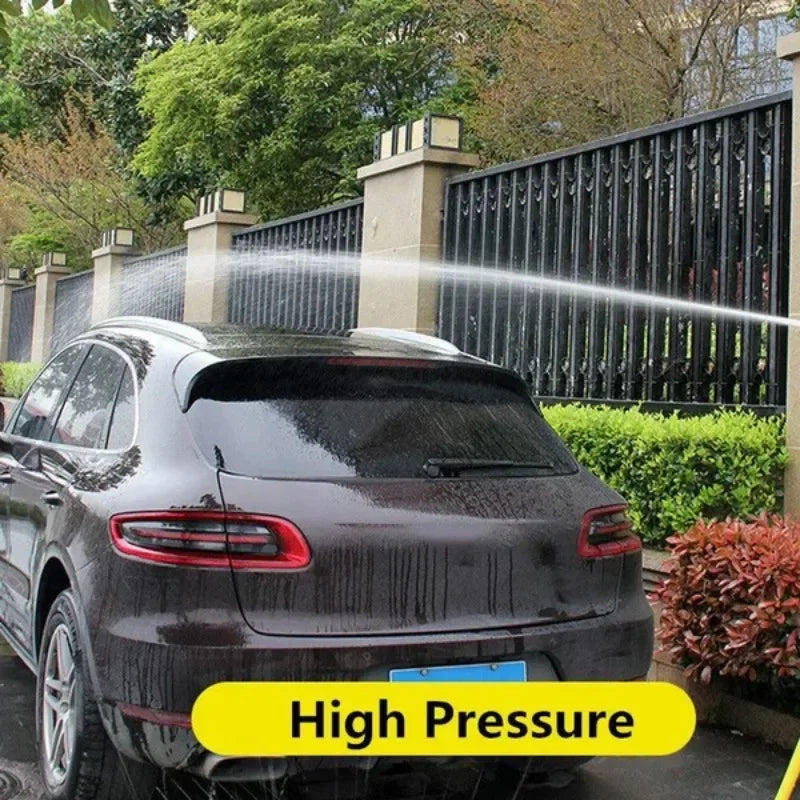 Clarify.pk high pressure water gun spraying water on black SUV outdoors