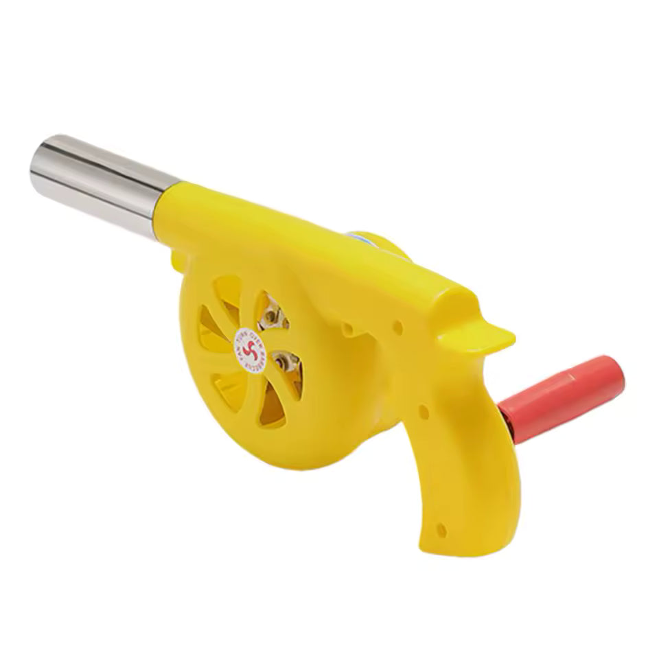 Clarify.pk yellow high temperature resistant hand blower with metal nozzle and red handle