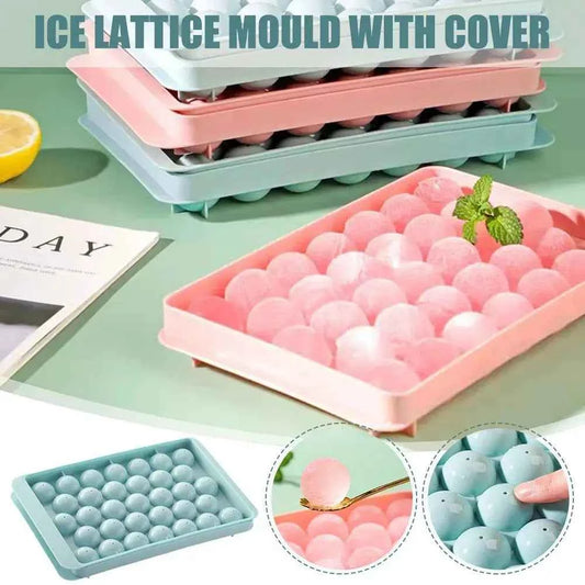 Colorful round ice cube tray sets with cover, perfect for making ice balls for drinks