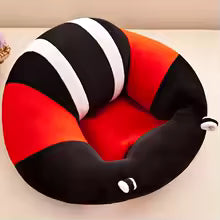 Clarify.pk infant baby support seat in red black and white soft fabric for comfortable baby seating