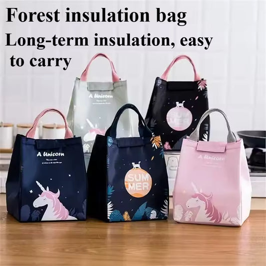 Clarify.pk insulated lunch bag seat back bags with unicorn design multiple colors for easy carrying