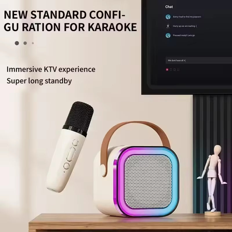 Portable speaker with wireless microphones featuring immersive KTV experience and super long standby