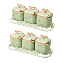 3 piece spice container set for kitchen by Clarify.pk with modern design and matching tray