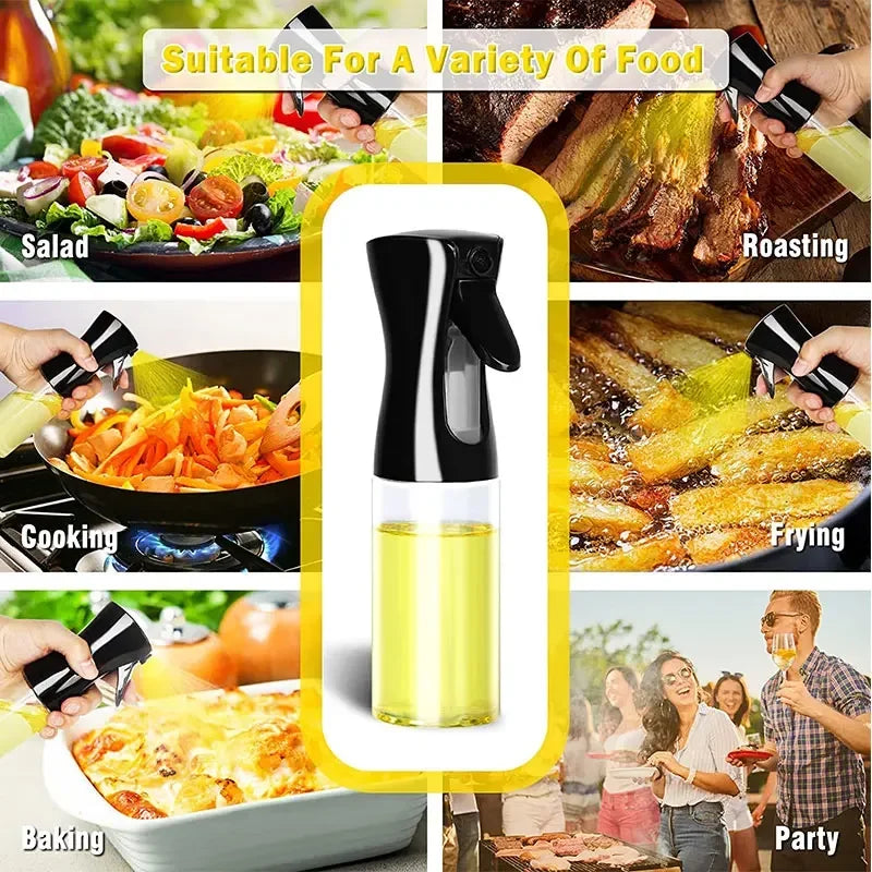 Clarify.pk kitchen oil spray bottle with black trigger for cooking, frying, roasting, baking, and salads