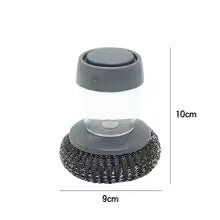 Clarify.pk kitchen soap dispensing brush with built-in soap holder and stainless steel scrubber