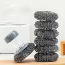 Clarify.pk kitchen soap dispensing brush with metal scrubber pads for effective cleaning