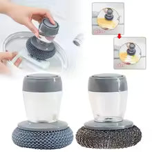 Clarify.pk kitchen soap dispensing brush with scrubber for easy dish cleaning and soap release