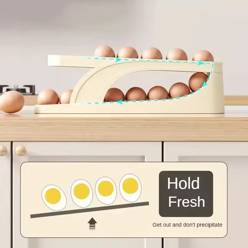 Clarify pk scrolling egg holder storage box on kitchen counter holding a dozen eggs space saving design