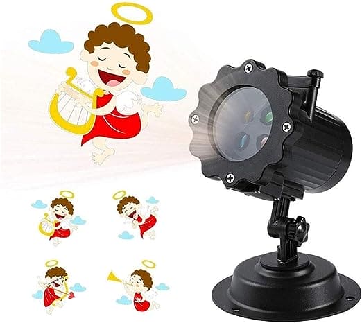 16 pattern stage and lawn lamp projecting cartoon angel patterns on walls and surfaces