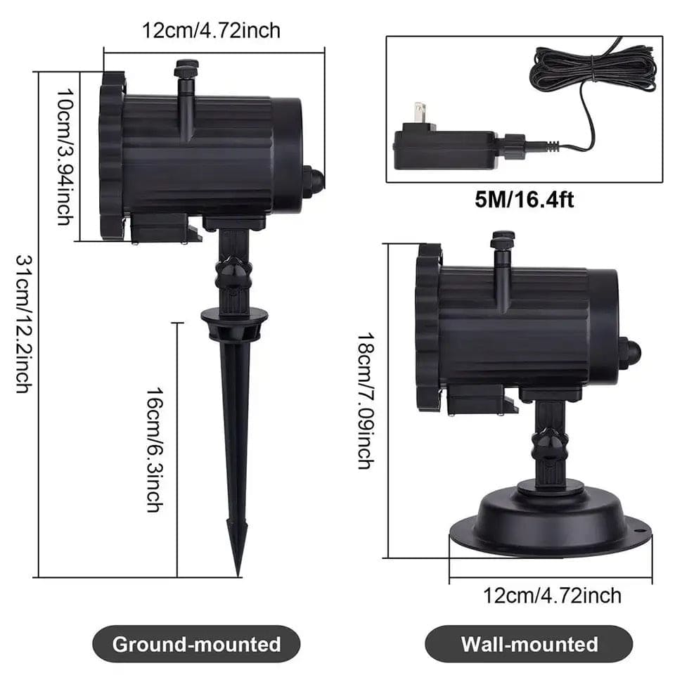 Clarify.pk 16 pattern stage and lawn lamp with ground-mounted and wall-mounted options and 5 meter power cord