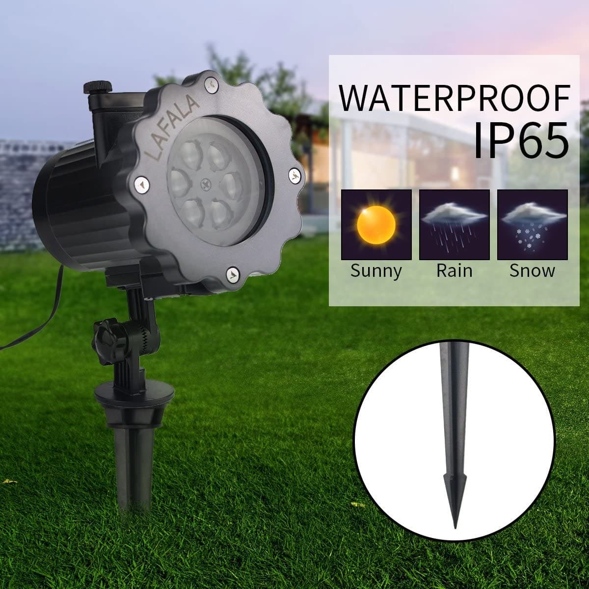Clarify.pk 16 pattern stage and lawn lamp waterproof IP65 for outdoor use in sunny rain and snow