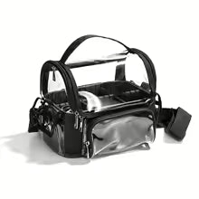 Clarify.pk large capacity makeup travel case in black with multiple compartments and a handle