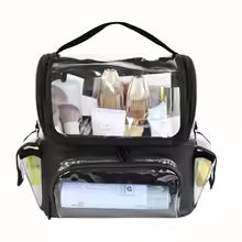 Clarify.pk large capacity makeup travel case with multiple compartments and transparent sections