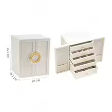 Clarify.pk large faux leather jewelry box with multiple compartments and drawers for organized storage