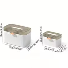 Leakproof first aid kit box set with clear containers and beige lids for organized storage
