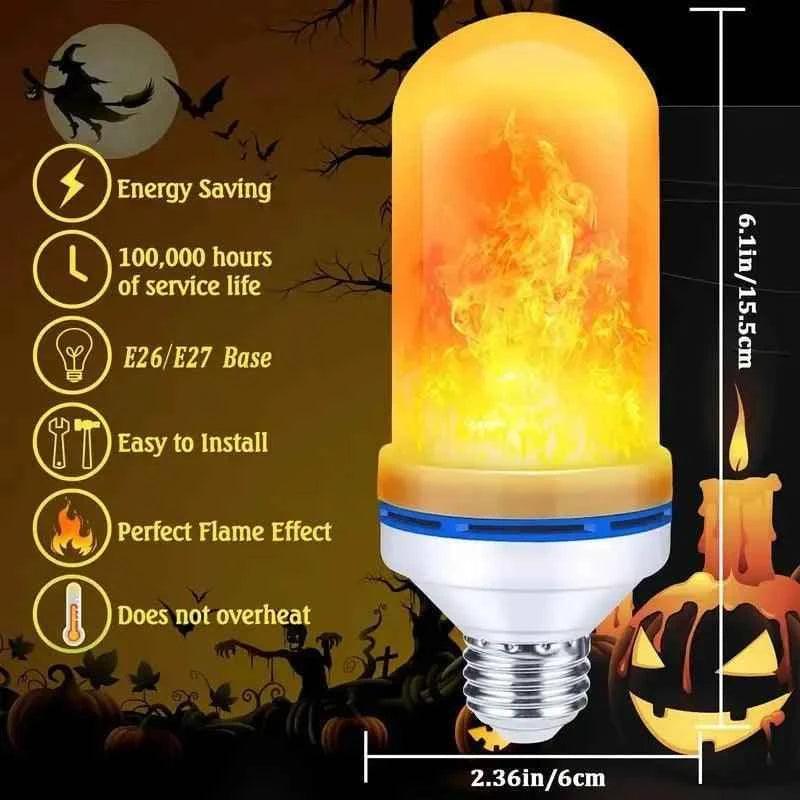 Clarify LED flame effect bulb with energy saving, E26 E27 base, and perfect flame design for Halloween