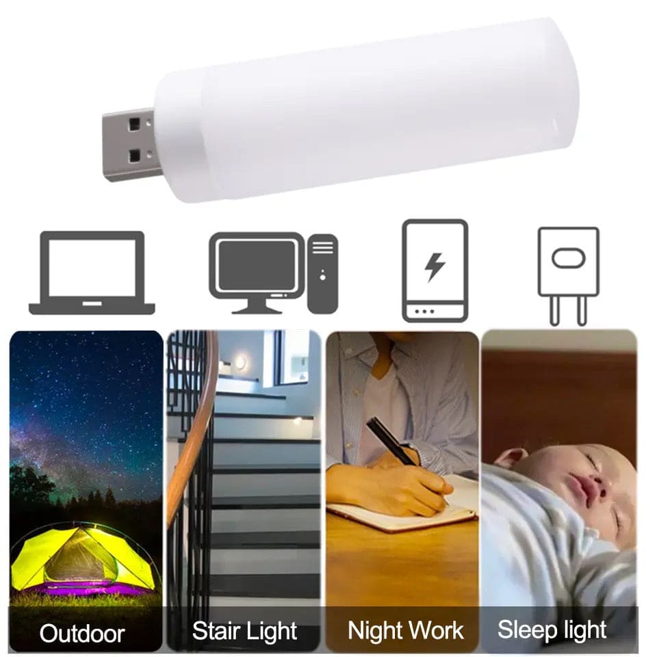 USB powered LED flame effect night light with versatile use for outdoor, stair light, night work, and sleep light