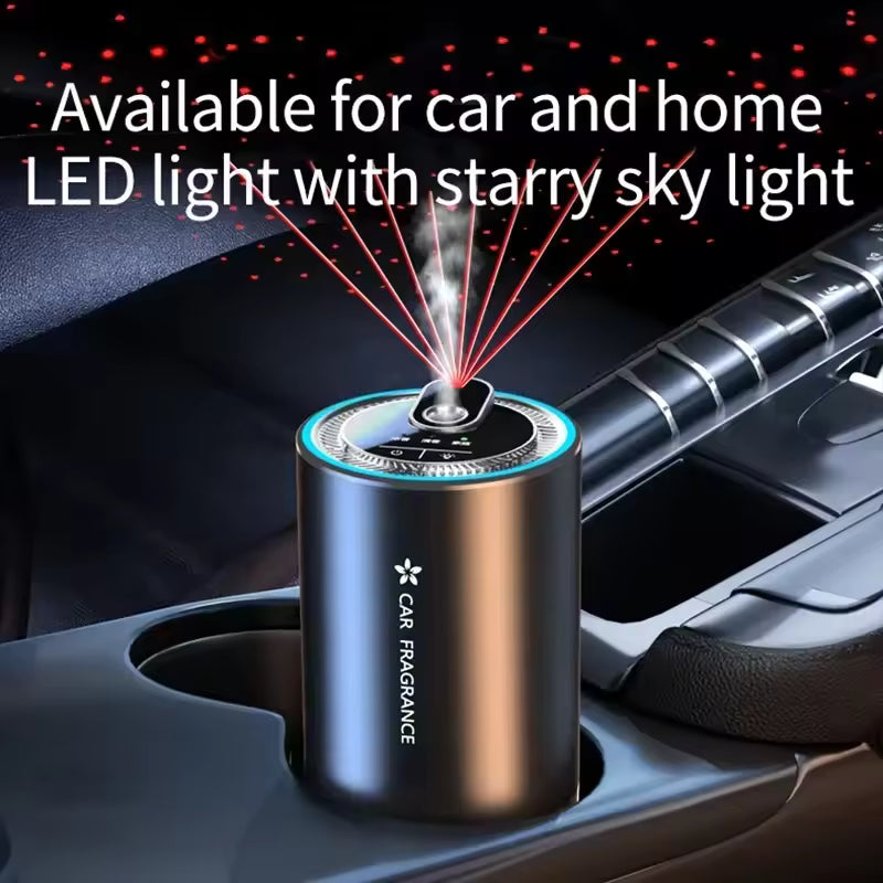 Clarify.pk car perfume air freshener with LED light and starry sky projection in car cup holder
