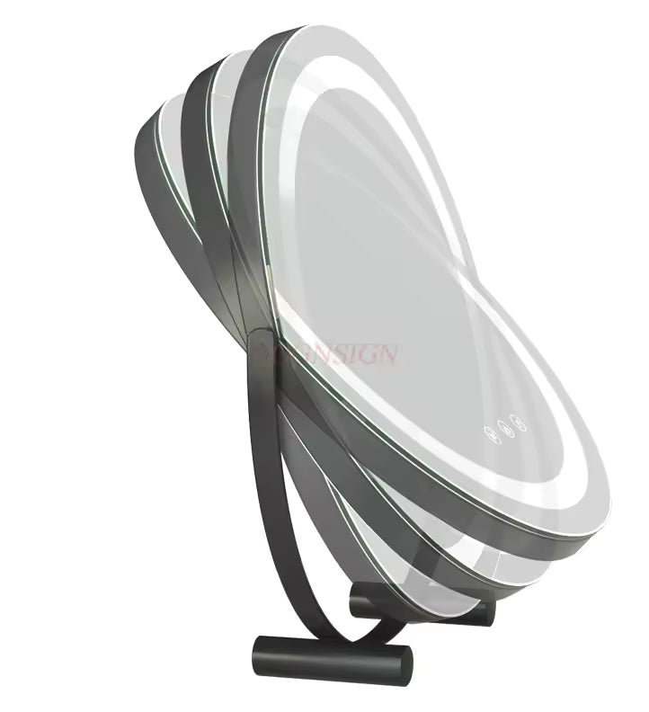 Clarify.pk LED makeup mirror with light and adjustable tilt on a black stand