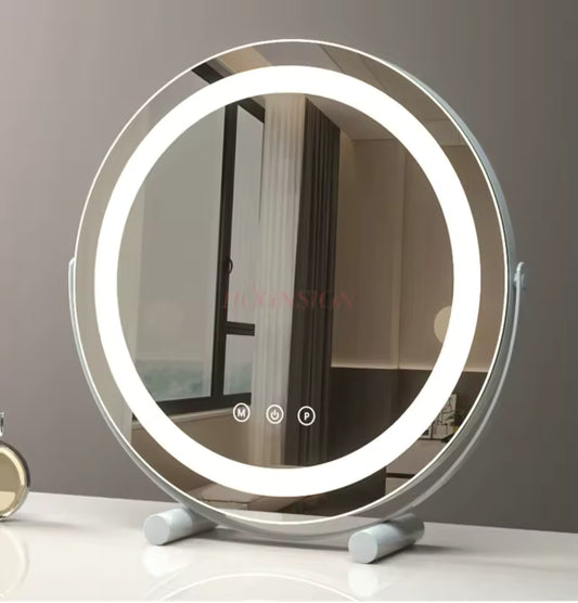 Clarify.pk LED makeup mirror with light featuring a round design and touch control buttons