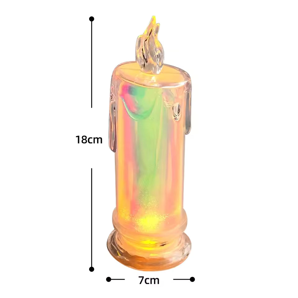 Clarify.pk LED pillar candle light with realistic flame effect and 18cm height decorative design