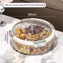 Clarify.pk luxury dry fruit tray with milk silver buckle and sealed lid for freshness