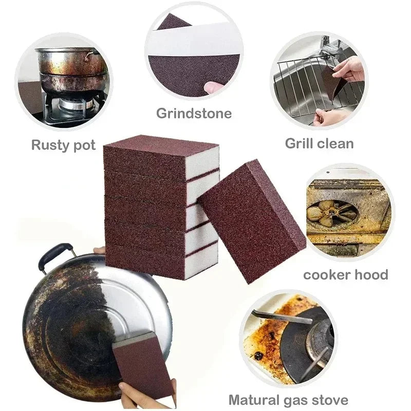 2 pieces magic sponge cleaning brush set by Clarify.pk for removing rust and grime from pots grills and stoves