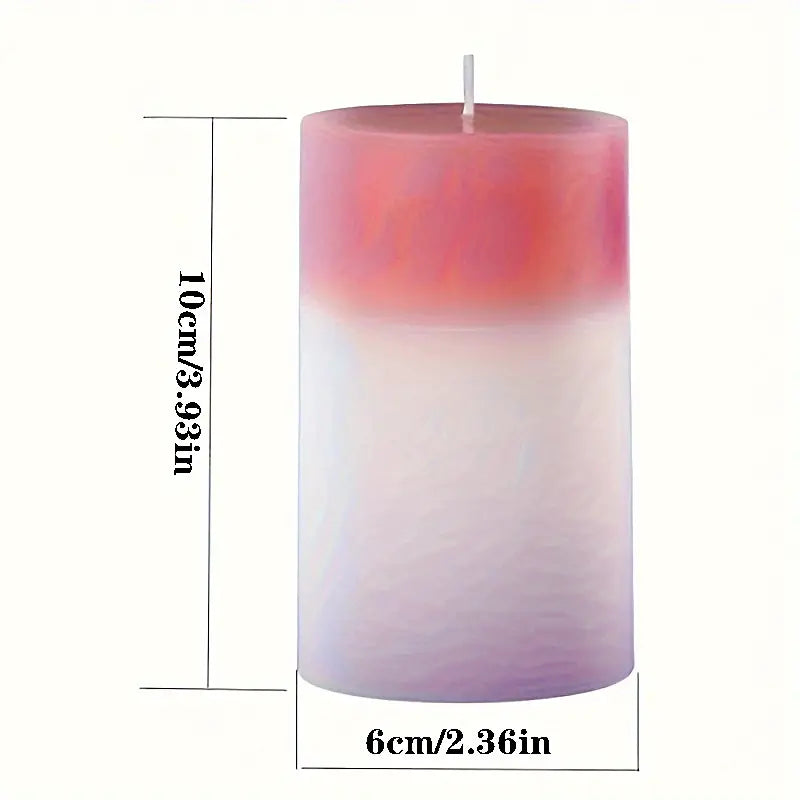 Clarify.pk magic wax mood candle with gradient colors measuring 10cm height and 6cm diameter