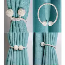 Clarify.pk magnetic curtain holders pack of 2 white beaded curtain tiebacks for home decor
