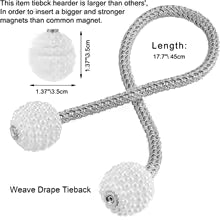 magnetic curtain holders pack of 2 woven drape tiebacks with strong magnets and decorative ball ends