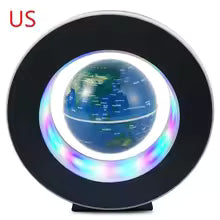 Clarify.pk magnetic levitation globe lamp with colorful LED lights in modern black circular frame