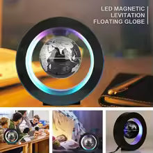 Clarify.pk magnetic levitation globe lamp with LED light floating inside a circular base