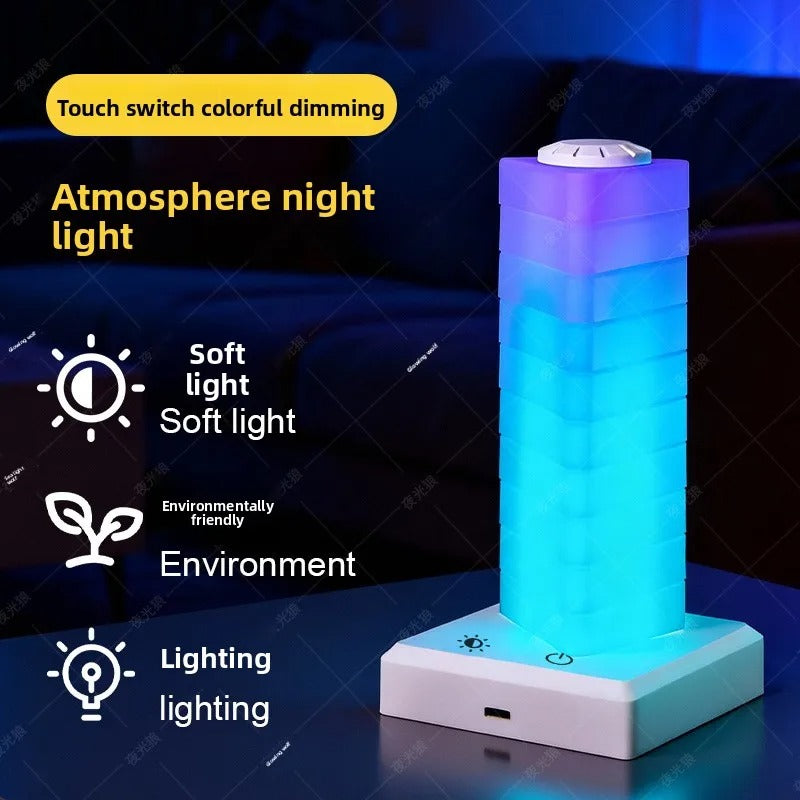 Triangle Cube Atmosphere Lamp – RGB Multi-Colour Rechargeable Desk Light KT
