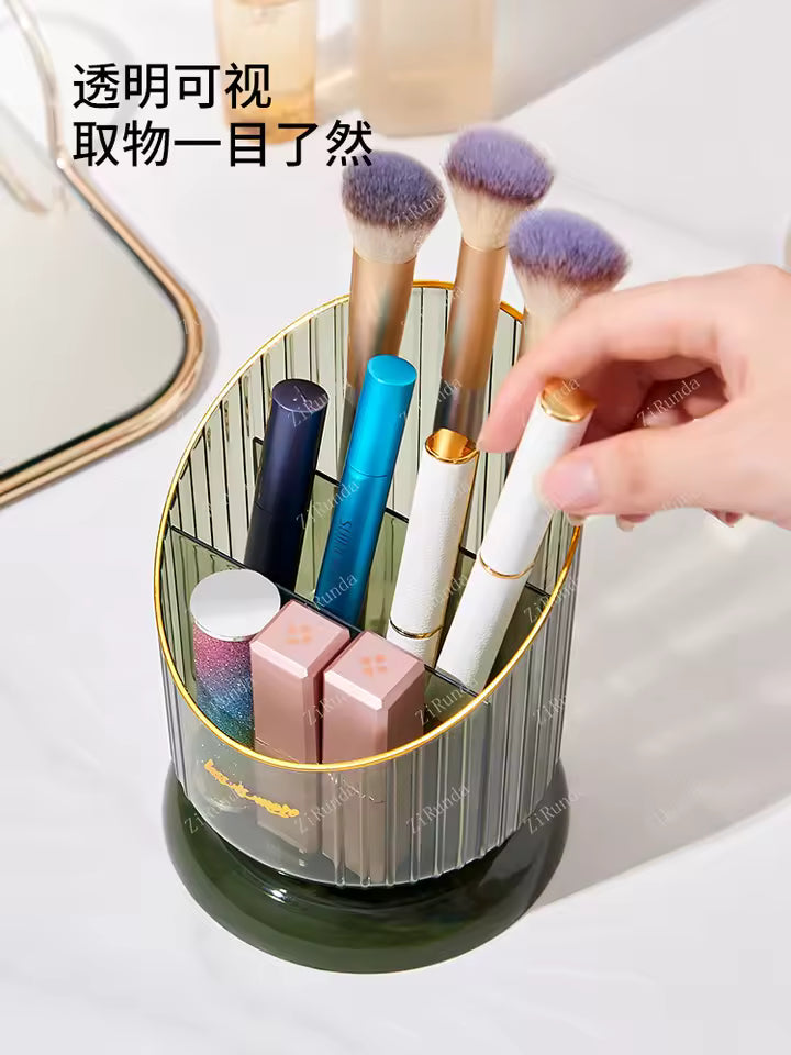Clarify.pk transparent makeup brush storage organizer holding brushes and lipsticks neatly