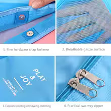 Clarify.pk mesh beach bag with pockets featuring snap fastener breathable gauze and dual zipper